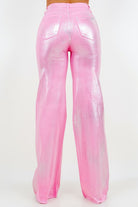 Metallic Wide Leg jean in Pink - Inseam 32 GJG Denim