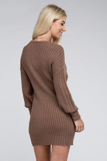 Cable Knit Sweater Dress Nuvi Apparel