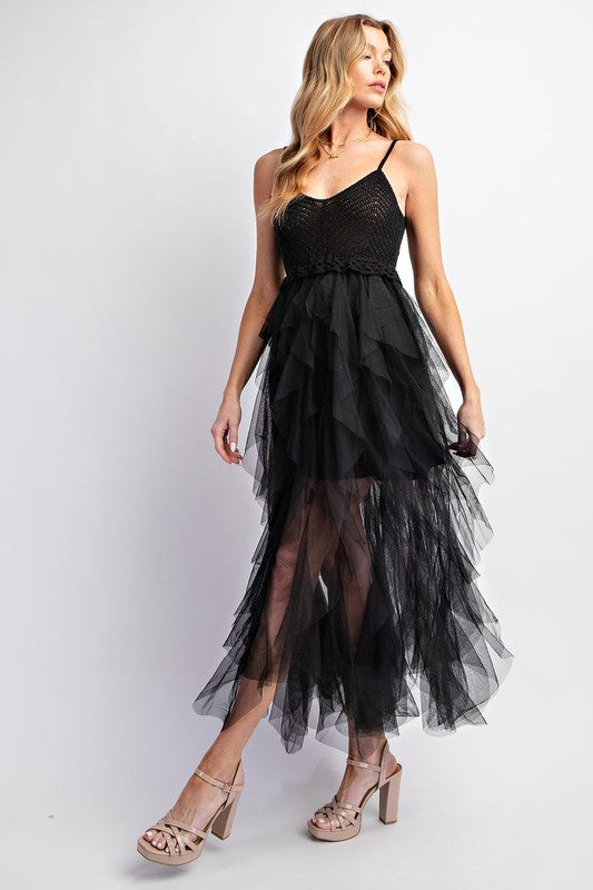 LOVELY TULLE MIDI CROCHET DRESS Sweet Generis