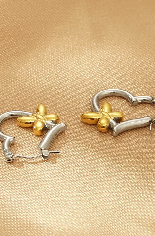 Titanium Steel Heart & Butterfly Earrings Trendsi
