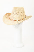 Fame Cowrie Shell Beaded String Straw Hat Fame