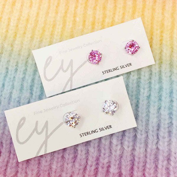 Exceptional Cut Sterling Silver Stud Earrings Ellison and Young