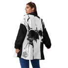 Black and White Skull - Oversize Fuzzy Fleece Zip Up (Plus Size) Virginia City Motorcycle Company