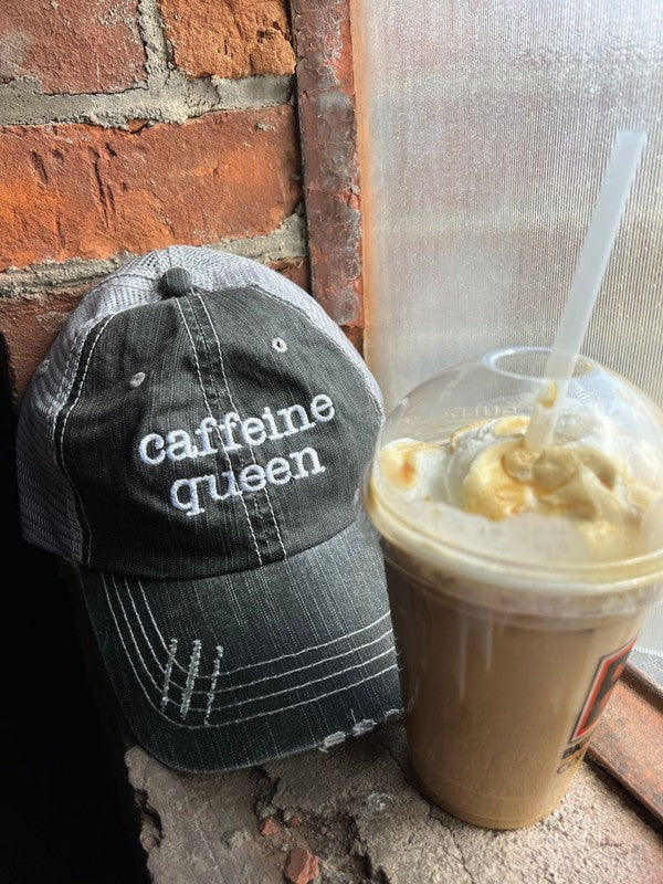 Caffeine Queen Trucker Hat Ocean and 7th