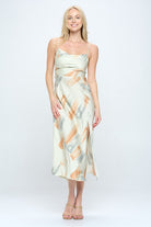 Paint Stroke Midi Slip Dress One and Only Collective Inc