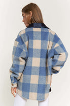 Plaid Chest Pocket Detail Shacket Davi & Dani