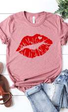 Red Lips Valentines Graphic Tee Kissed Apparel