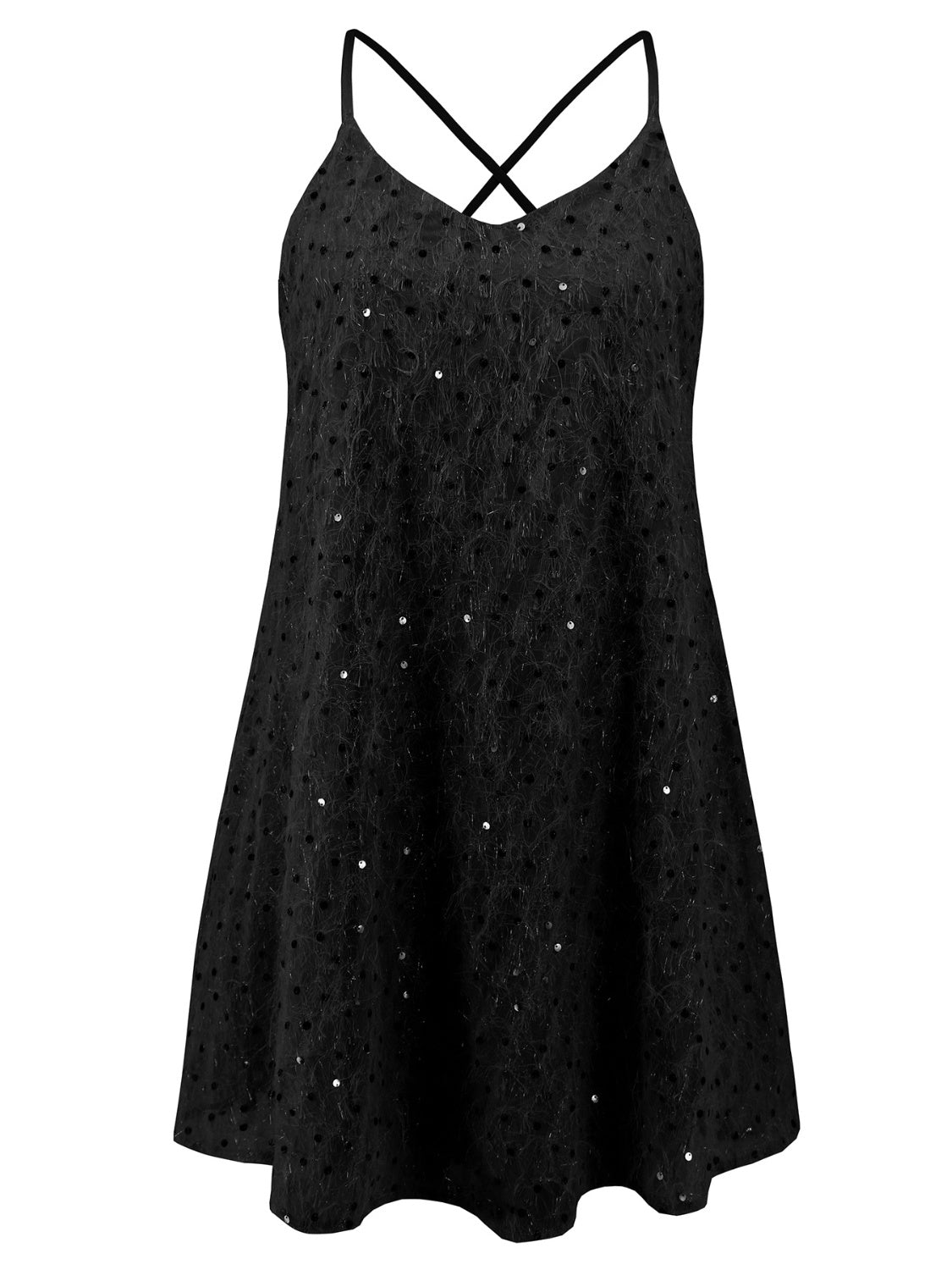 Sequin V-Neck Mini Cami Dress Trendsi