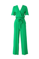 Tied Surplice Wide Leg Jumpsuit Trendsi