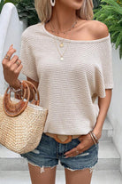 Backless Round Neck Short Sleeve T-Shirt Trendsi