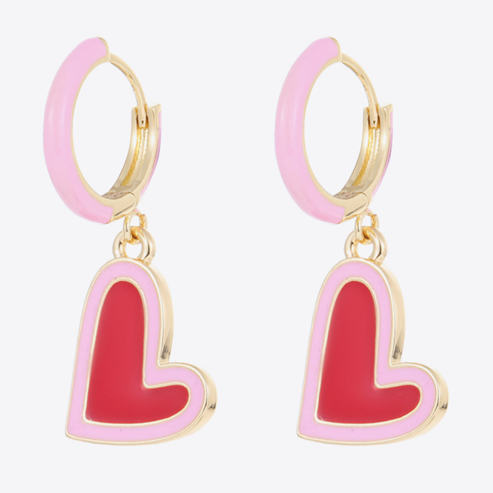 5-Pair Wholesale Contrast Heart-Shaped Drop Earrings