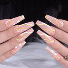 Press-on Nails Nude Marble Lashy B Lash Bar