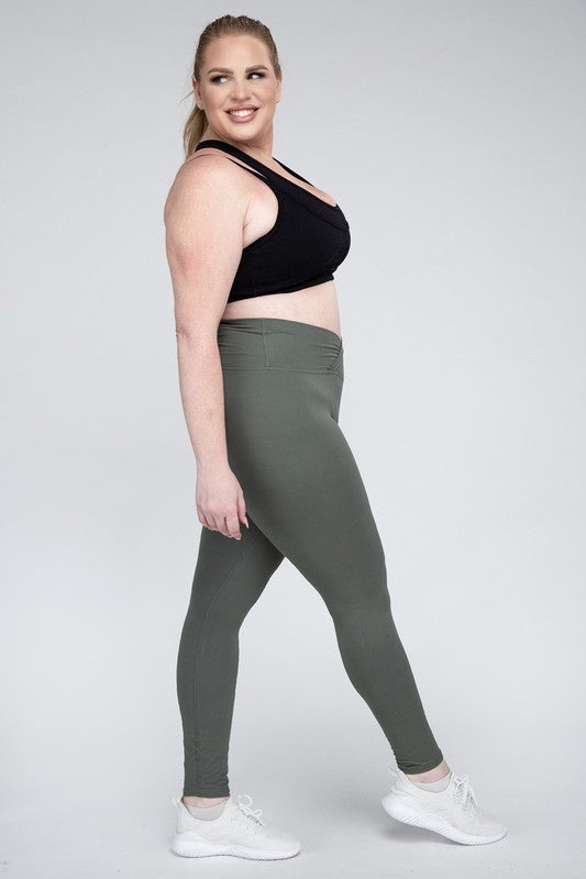 Plus Size V Waist Full Length Leggings Rae Mode