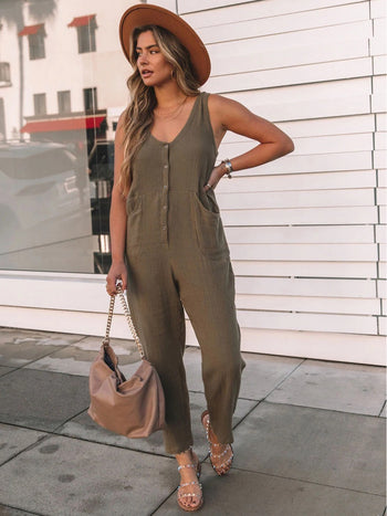 Full Size Scoop Neck Wide Strap Jumpsuit Trendsi