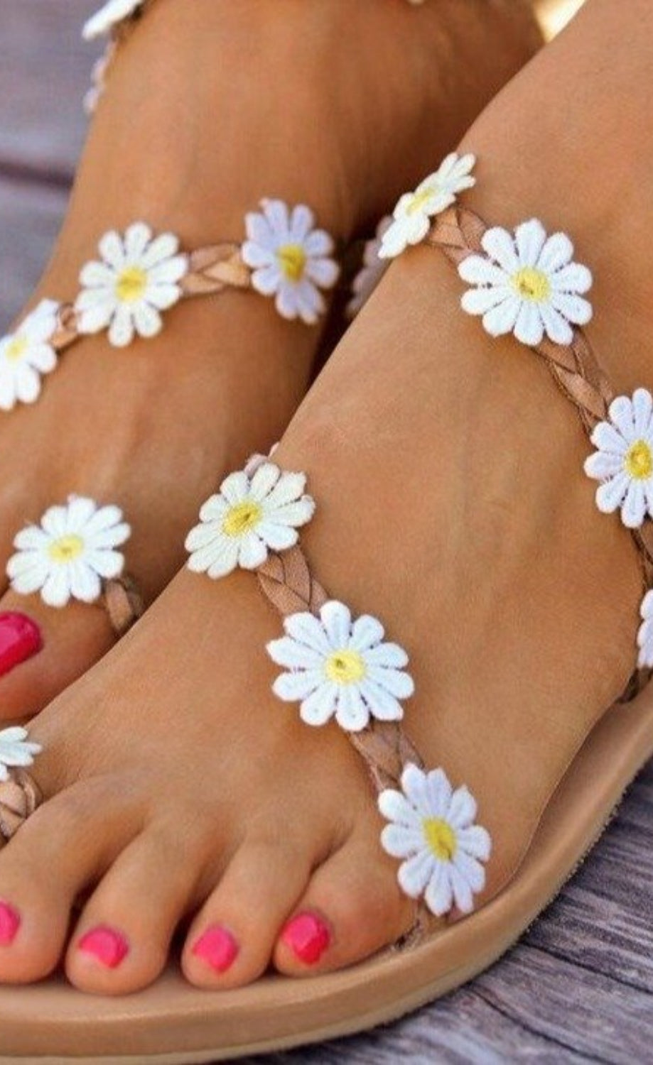 Daisy Open Toe Flat Sandals Trendsi