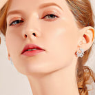 925 Sterling Silver Moissanite Lucky Clover Earrings Trendsi