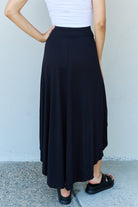 High Waisted Flare Maxi Skirt in Black Casual Chic Boutique