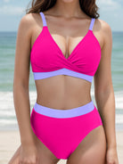 Contrast Spaghetti Strap Two-Piece Swim Set Casual Chic Boutique