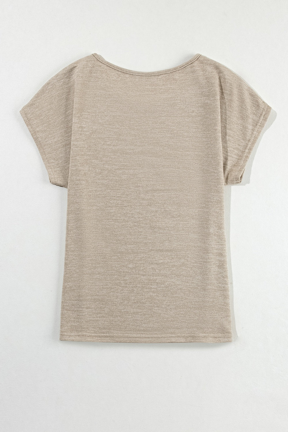 Decorative Button Graphic Round Neck Short Sleeve T-Shirt Trendsi