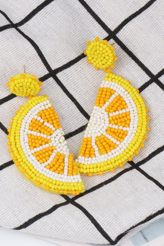 Alloy Beaded Orange Shape Earrings Trendsi