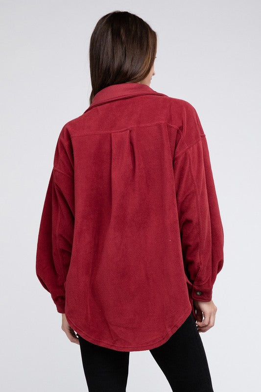Fleece Buttoned Down Oversized Jacket BiBi