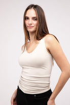 Front & Back 2-Way V-Neck Seamless Tank ZENANA