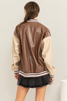 Game On PU Colorblock Baseball Jacket HYFVE