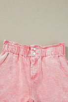 Paperbag Waist Denim Shorts Trendsi