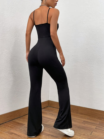 Square Neck Spaghetti Strap Jumpsuit Trendsi