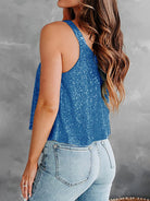 Sequin Scoop Neck Tank Casual Chic Boutique