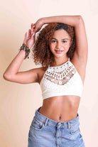 Crochet Lace High Neck Bralette Leto Accessories