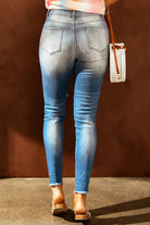 Baeful Easter Distressed Frayed Hem Jeans Trendsi