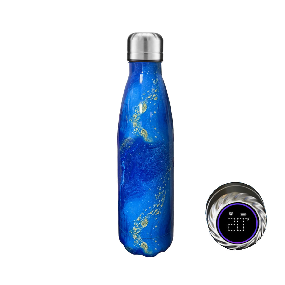 Aquaala UV Water Bottle With Temp Cap by VistaShops