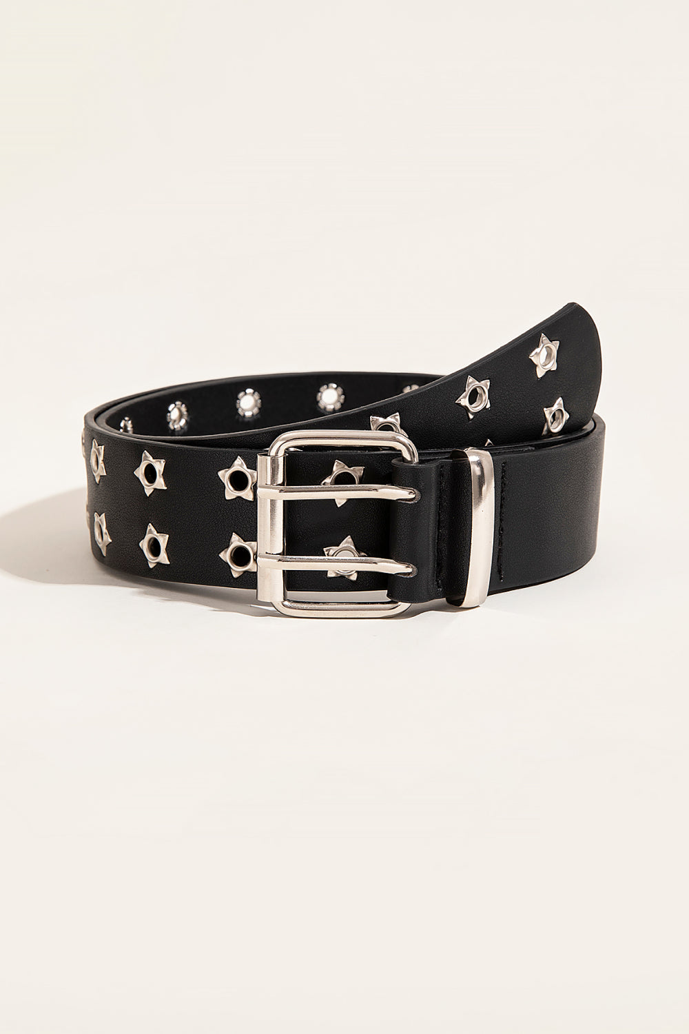 Double Row Star Grommet PU Leather Belt Casual Chic Boutique