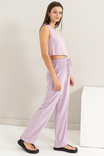 D-Linen Blended Top and Pants Set HYFVE