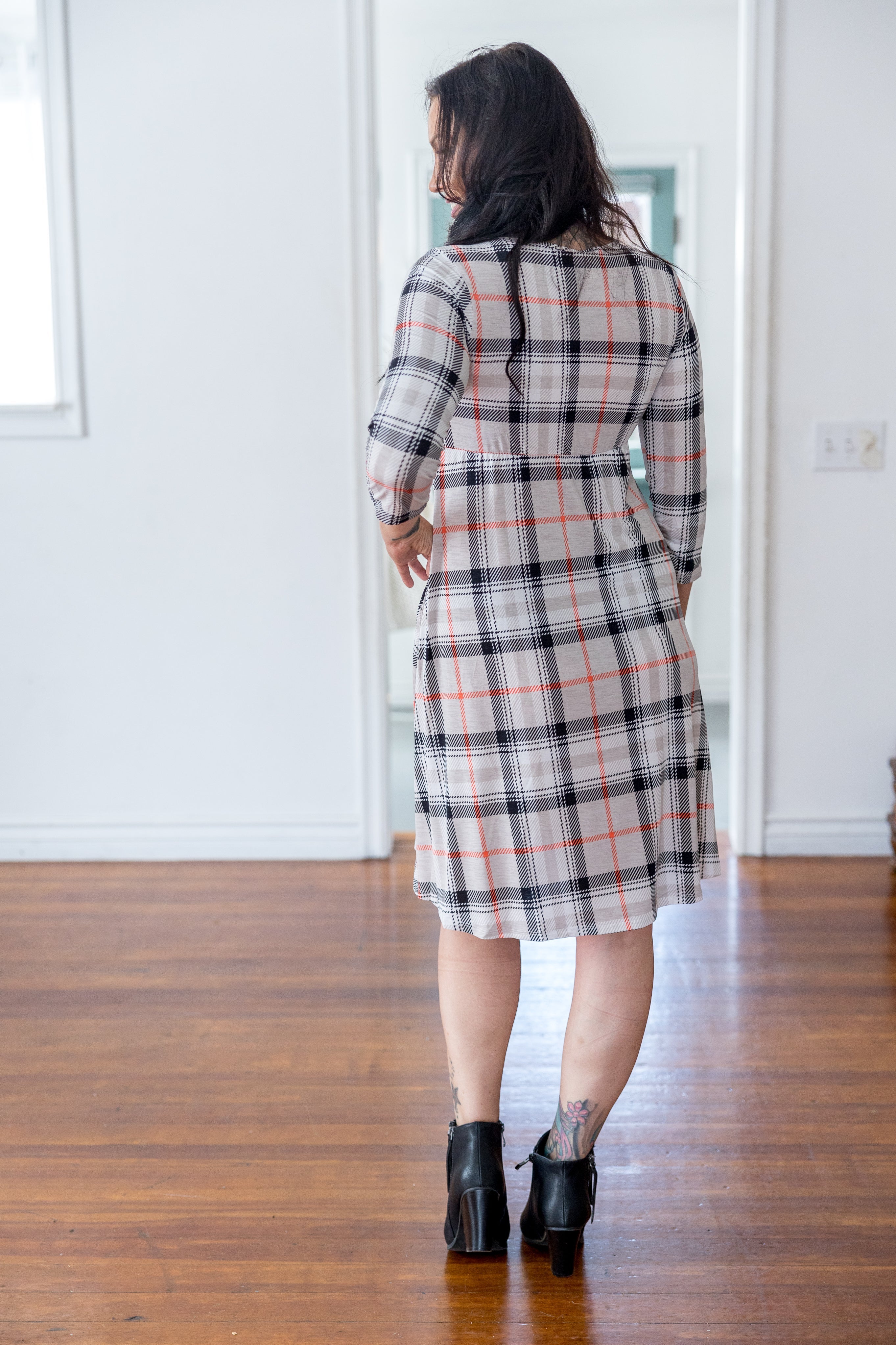 Fall Plaid Surplice Dress Boutique Simplified