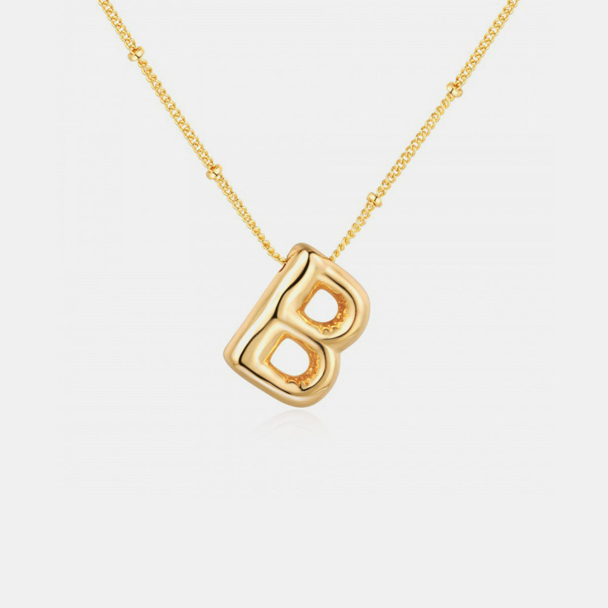 Gold-Plated Letter Pendant Necklace Trendsi