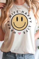 HAPPY WIFE HAPPY LIFE Graphic T-Shirt BLUME AND CO.