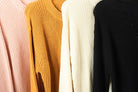 Puff Bell Sleeve Waffle Knit Pullover Sweater Top Mak