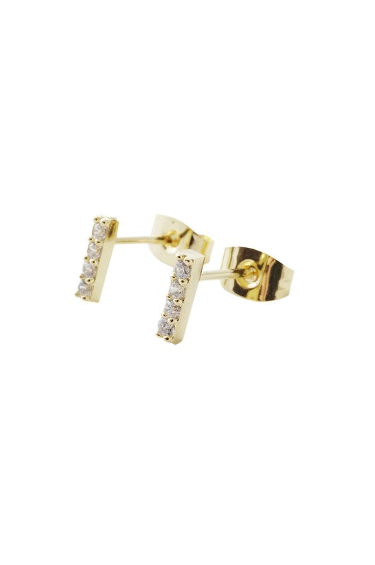 Flat Drop Crystal Bar Earrings HONEYCAT Jewelry