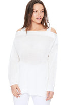 Off Shoulder Loose Over Sized Fit Sweater Knit Top Mak