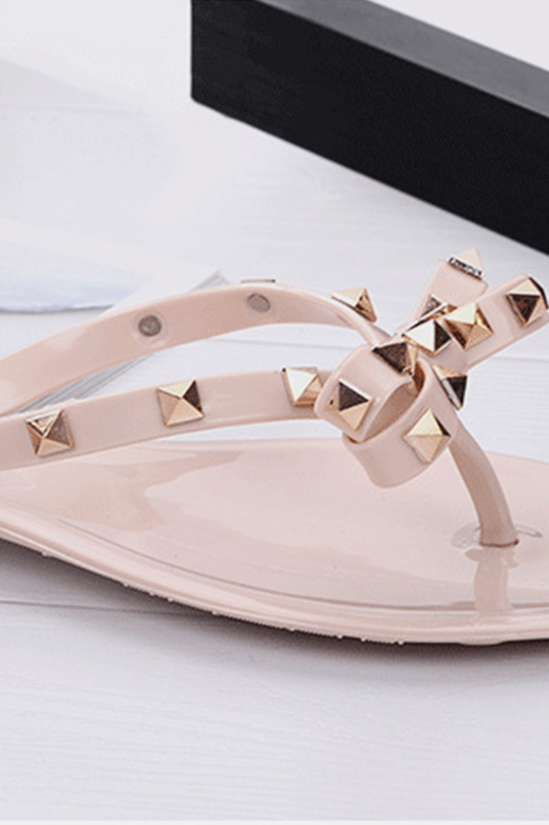 Bow Toe Post PVC Sandals Trendsi