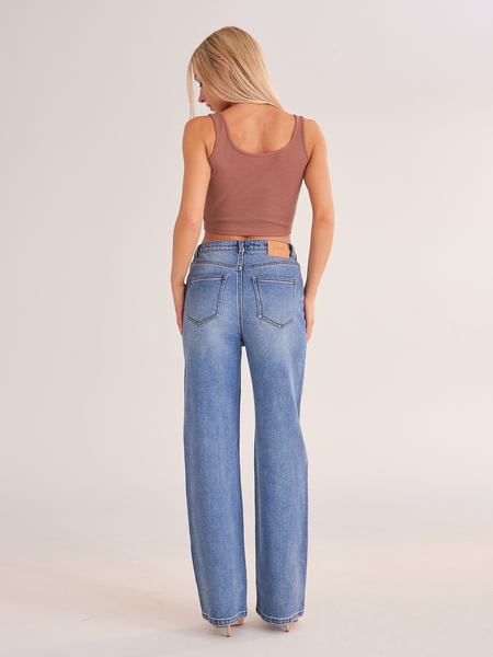 "Alex" Non-Stretch Boyfriend Jeans, High waist, Relaxed fit HEBWWSHETU Casual Chic Boutique