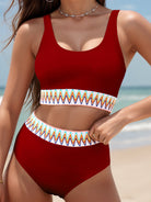 Scoop Neck Wide Strap Two-Piece Swim Set Casual Chic Boutique