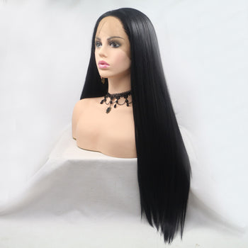 13*3" Lace Front Wigs Synthetic Long Straight 24" 130% Density Trendsi