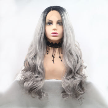 13*3" Lace Front Wigs Synthetic Long Wavy 24" 130% Density Trendsi