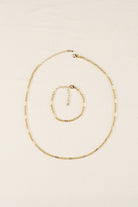 Clip chain bracelet and necklace set- gold Lilou