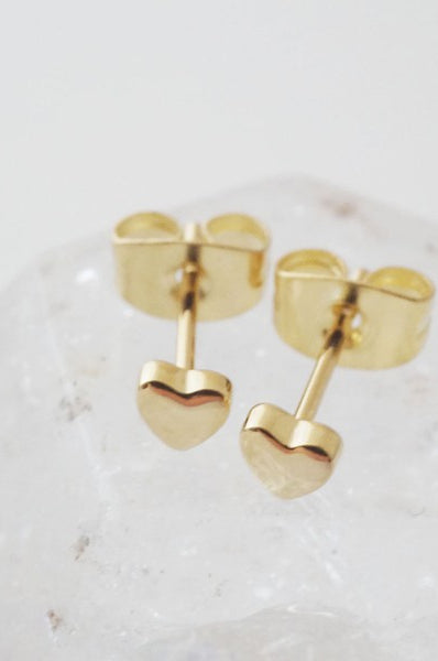 Mini Heart Stud Earrings HONEYCAT Jewelry