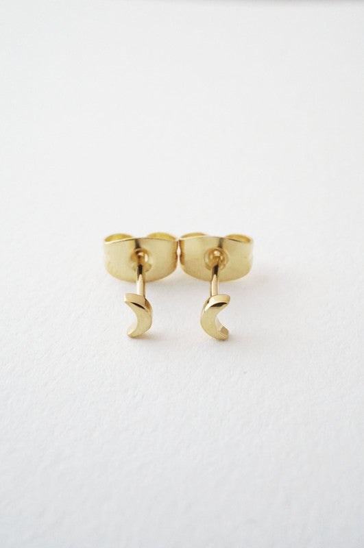 Mini Moon Stud Earrings HONEYCAT Jewelry