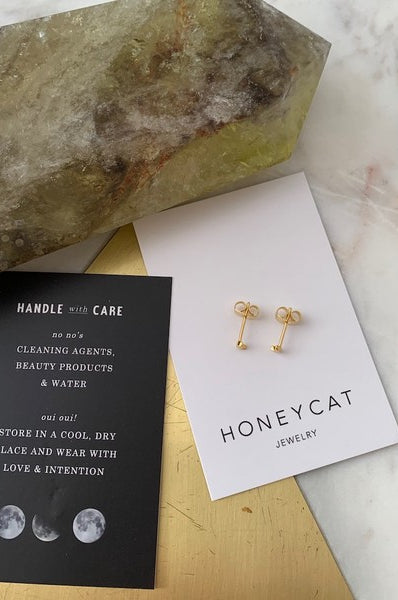 Mini Moon Stud Earrings HONEYCAT Jewelry